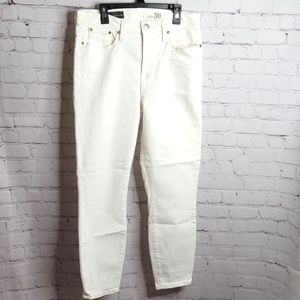 J. CREW White Lookout High Rise Crop Jeans Pants Size 30